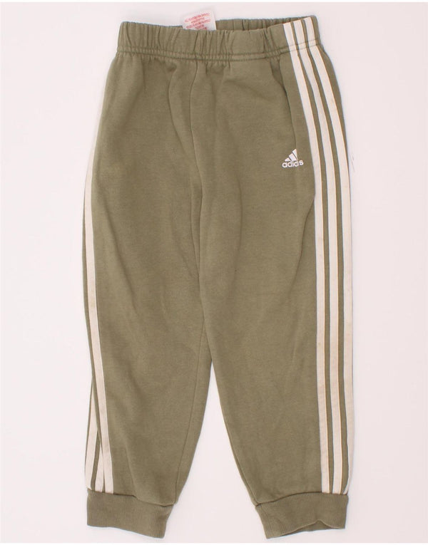 Adidas Drenge Træningsdragt Bukser Joggers 2-3 år Khaki Bomuld