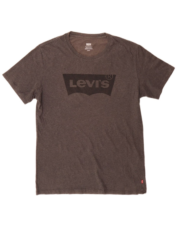 Levi's Herre grafisk T-shirt top mellemgrå flækket bomuld