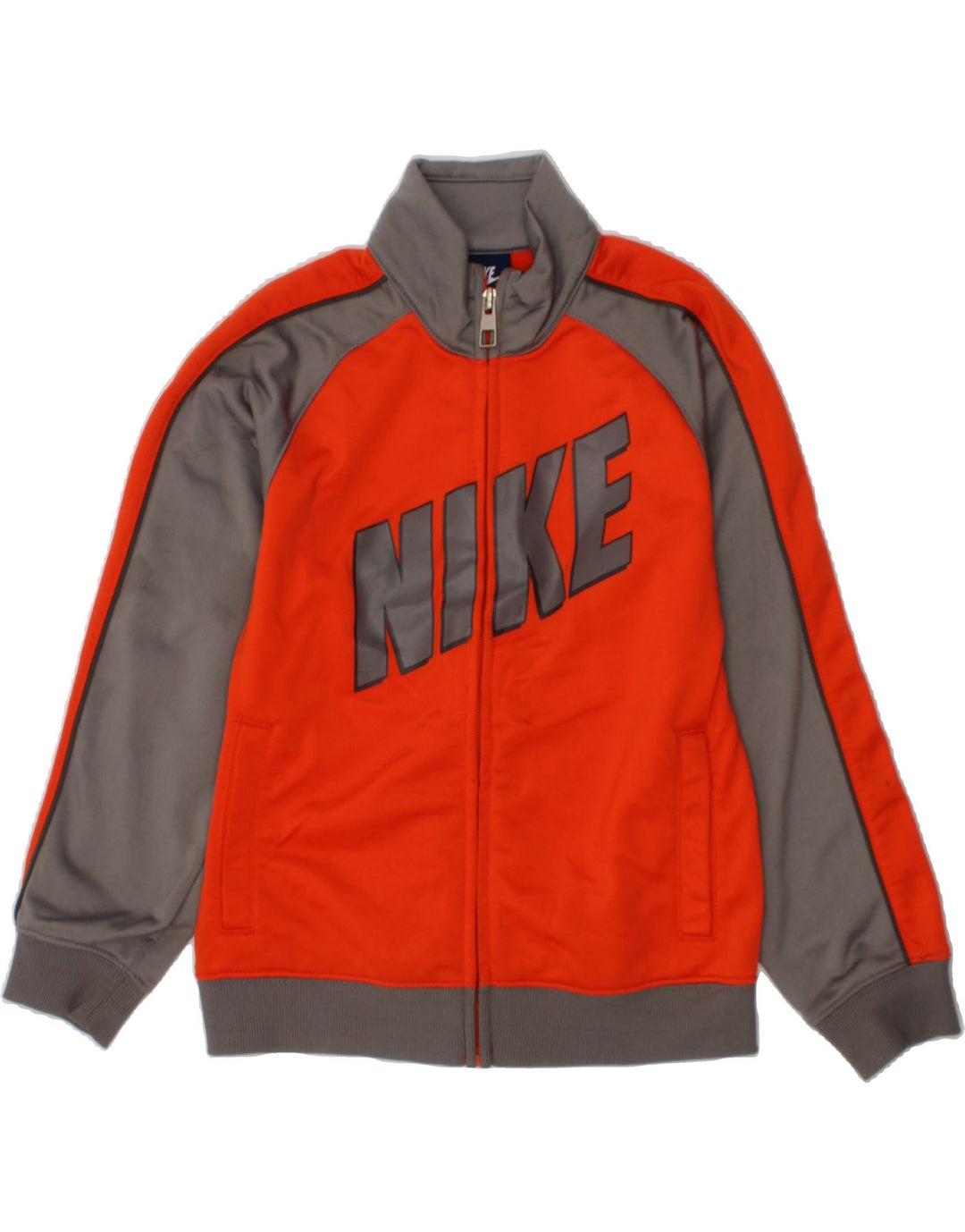 NIKE Boys Graphic Tracksuit Top Jacket 6-7 Years Red Colourblock Polyester Vintage Nike and Second-Hand Nike from Messina Hembry 