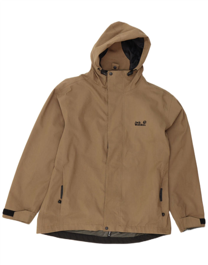 Jack Wolfskin Herre Hætte regnjakke UK 40 Stor Beige Polyester