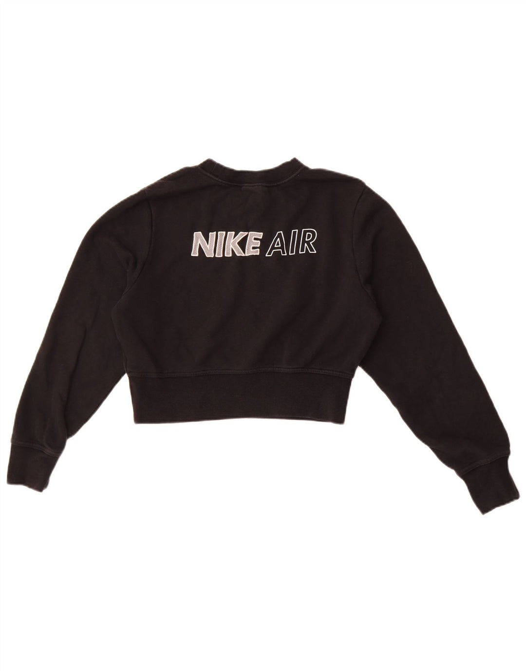 Nike Dame Nike Air Crop Grafisk Sweatshirt Jumper UK 14 Medium Sort
