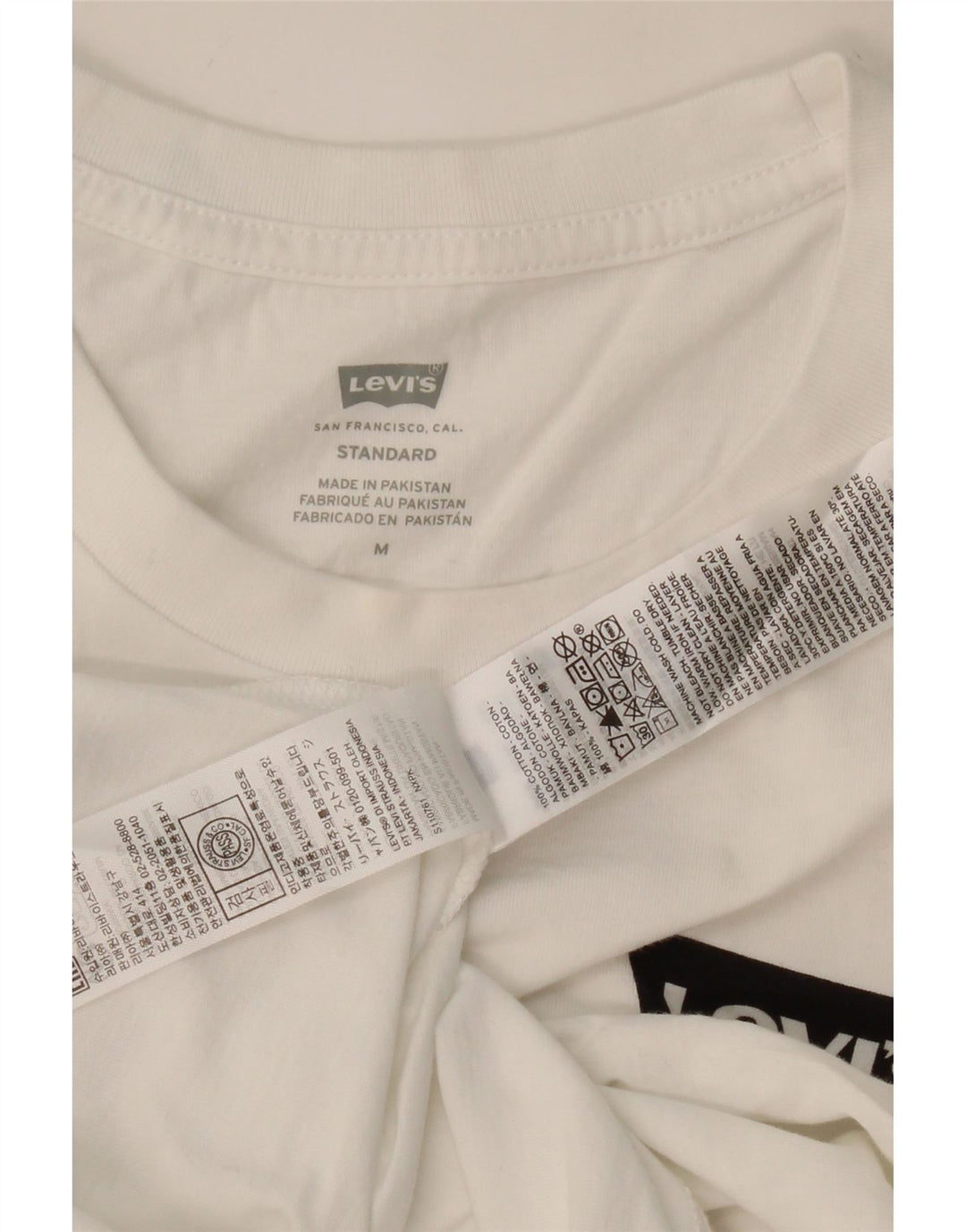 LEVI'S Mens Standard T-Shirt Top Medium White Cotton Vintage Levi's and Second-Hand Levi's from Messina Hembry 