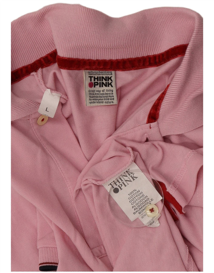Tænk Pink Herre Polo Shirt Large Pink Bomuld