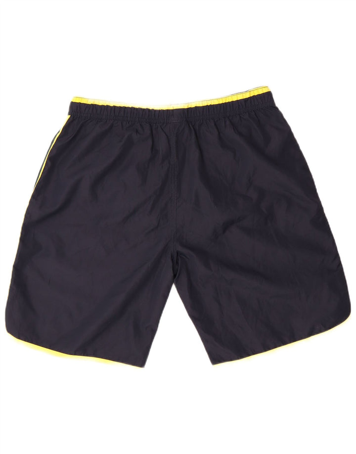 GURU Mens Graphic Swimming Shorts Large  Navy Blue Polyester