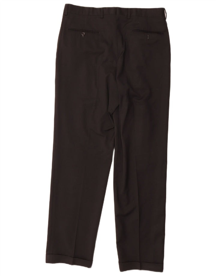 Marks & Spencer Herre Pegged Suit Bukser W34 L31 Sort Uld