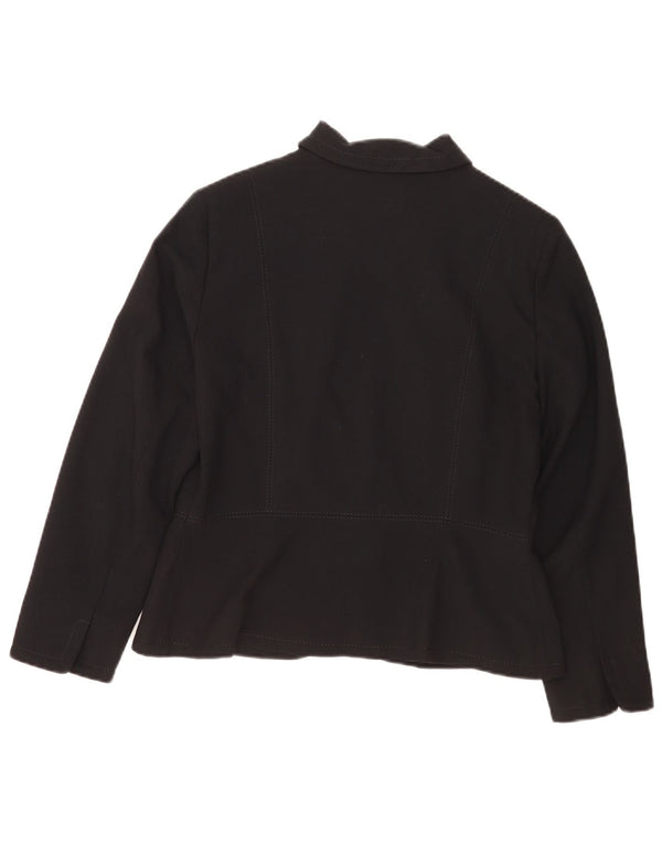 Marks & Spencer Dame Petite Full Zip Blazer Jacket UK 14 Medium Black