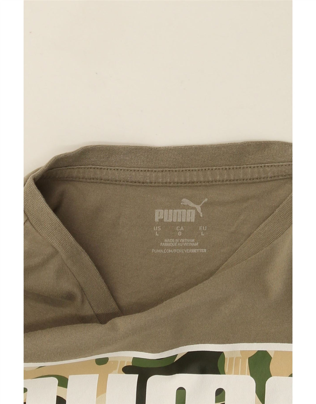PUMA Grafisk T-shirt top til mænd, stor kaki