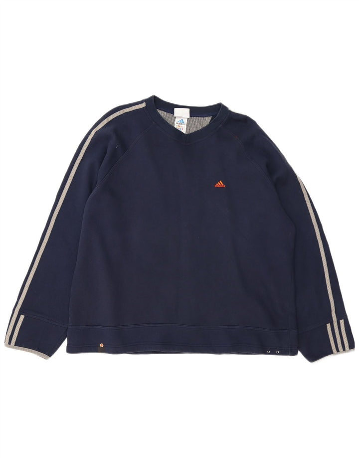 ADIDAS Herre Loose Fit Sweatshirt Jumper Medium Navyblå Bomuld
