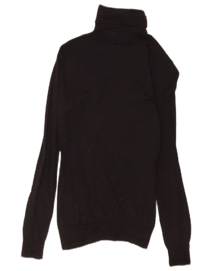 Massimo Dutti Dame Roll Neck Jumper Sweater UK 8 Small Black