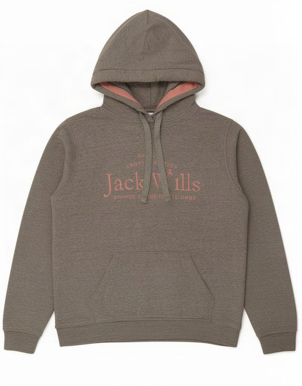 Jack Wills Grafisk hættetrøje til damer UK 16 Stor grå flækket bomuld