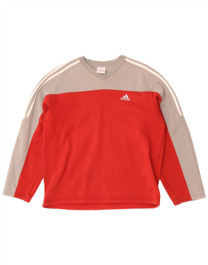 Adidas Sweatshirt Jumper UKI 38/40 Medium Rød Colourblock Bomuld