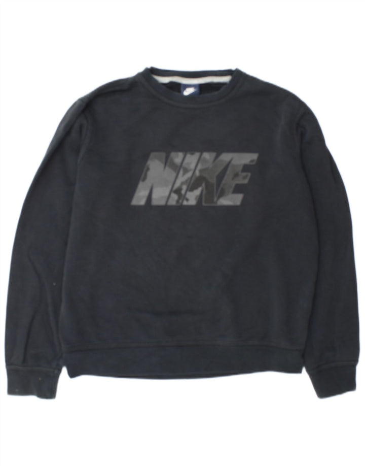 Nike grafisk sweatshirt til mænd mellem grå bomuld
