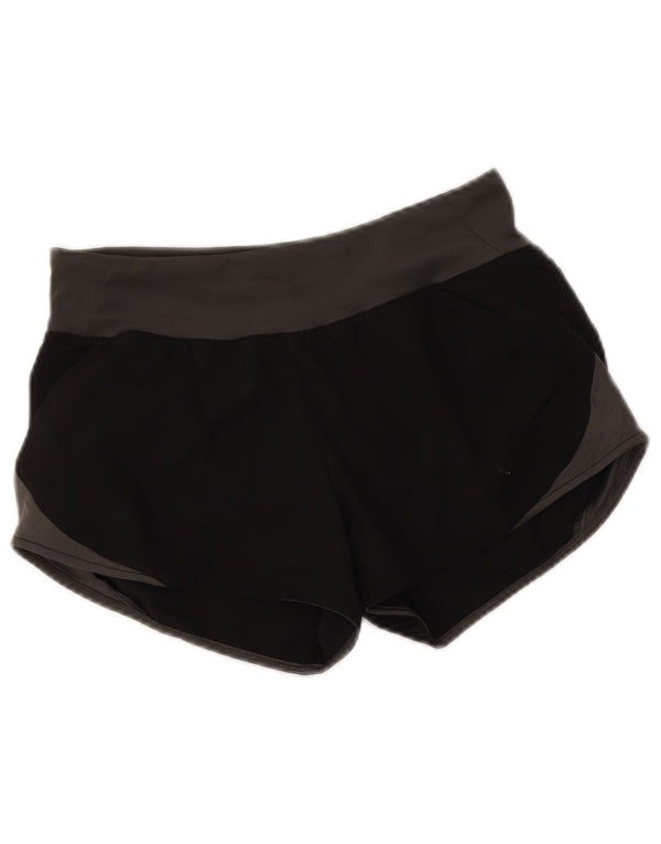 Adidas Womens Running Sport Shorts UK 10 Small Black Colourblock Polyester