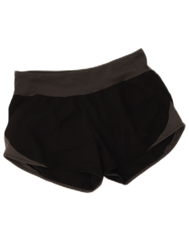 Adidas Womens Running Sports Shorts UK 10 Small Black Colourblock Polyester
