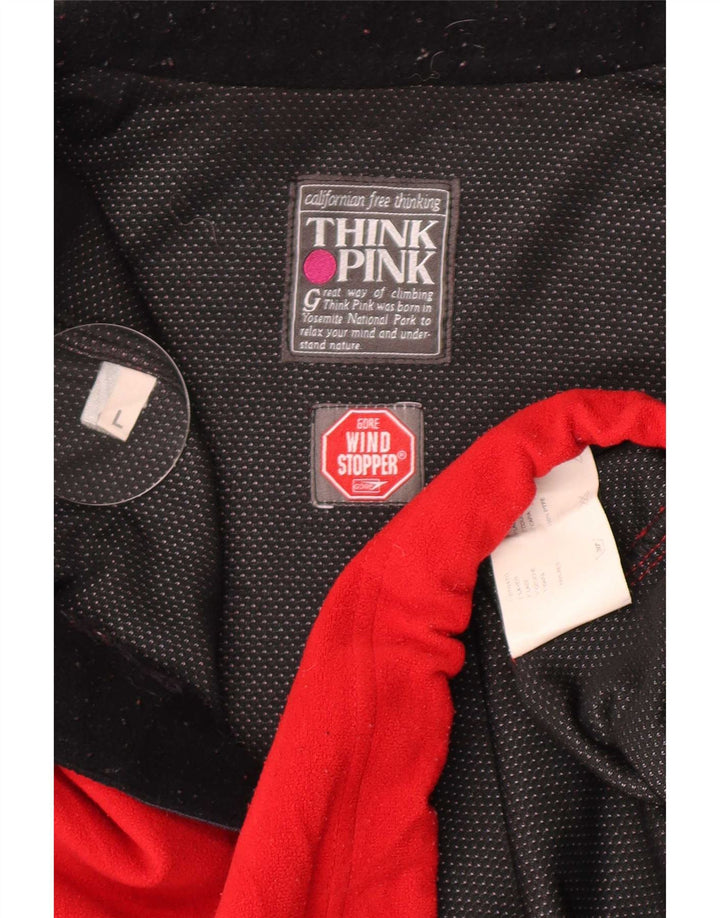 Tænk Pink Herre Zip Neck Fleece Jumper Large Rød Colourblock Polyester
