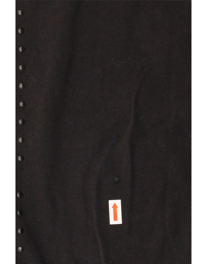 MARKS & SPENCER Womens Crop Leggings UK 14 Medium  Black Cotton Vintage Marks & Spencer and Second-Hand Marks & Spencer from Messina Hembry 