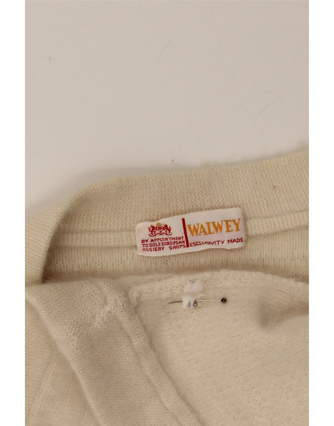 VINTAGE Womens Crop Open Cardigan Sweater IT 46 Large Beige Vintage Vintage and Second-Hand Vintage from Messina Hembry 