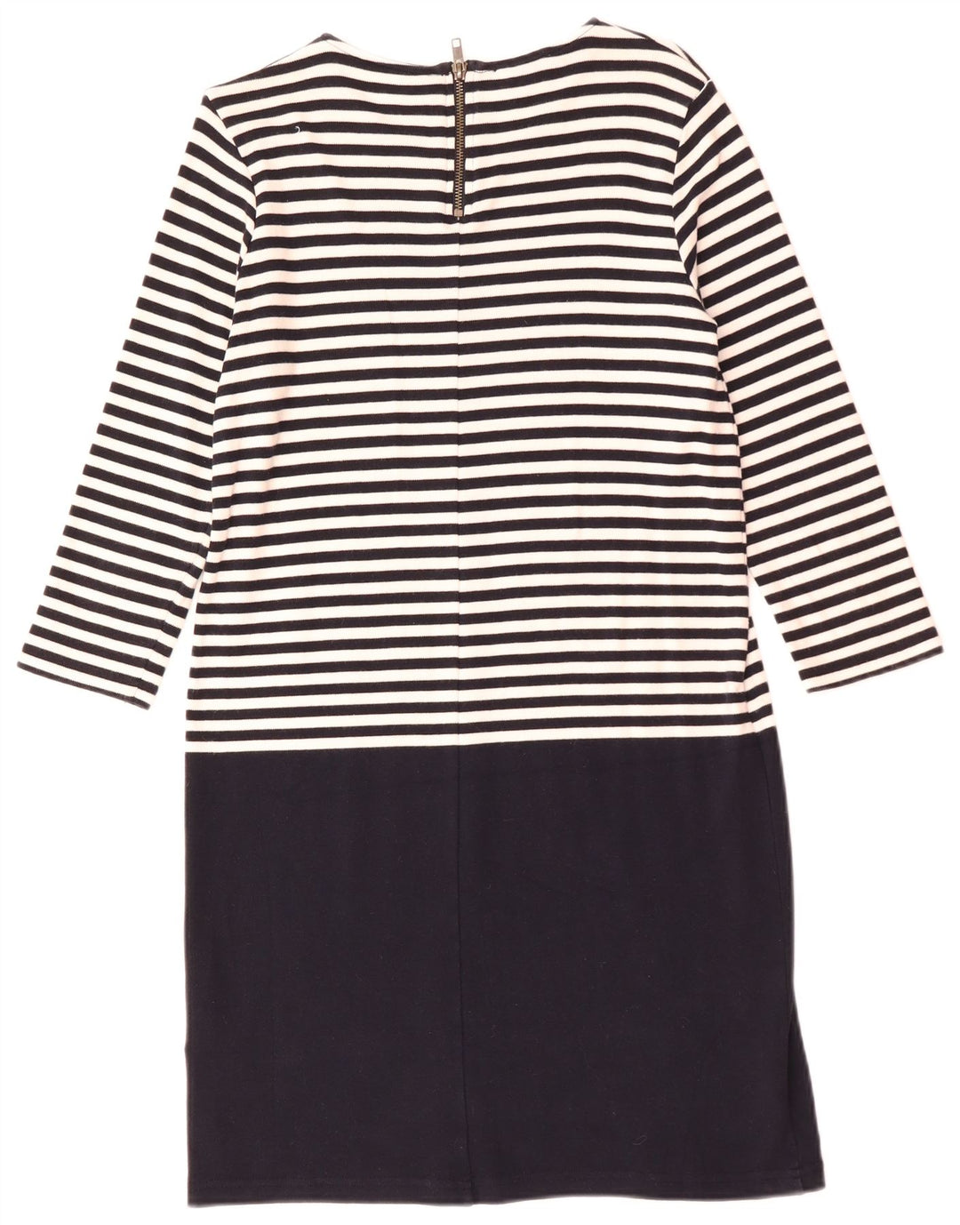 Hobbs dame 3/4 ærmet skiftekjole UK 12 medium sort stribet bomuld