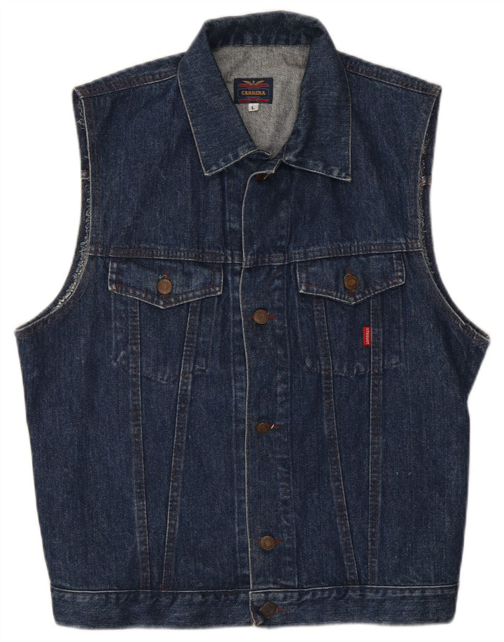 Carrera Herre Denim Gilet UK 40 Large Navy Blue