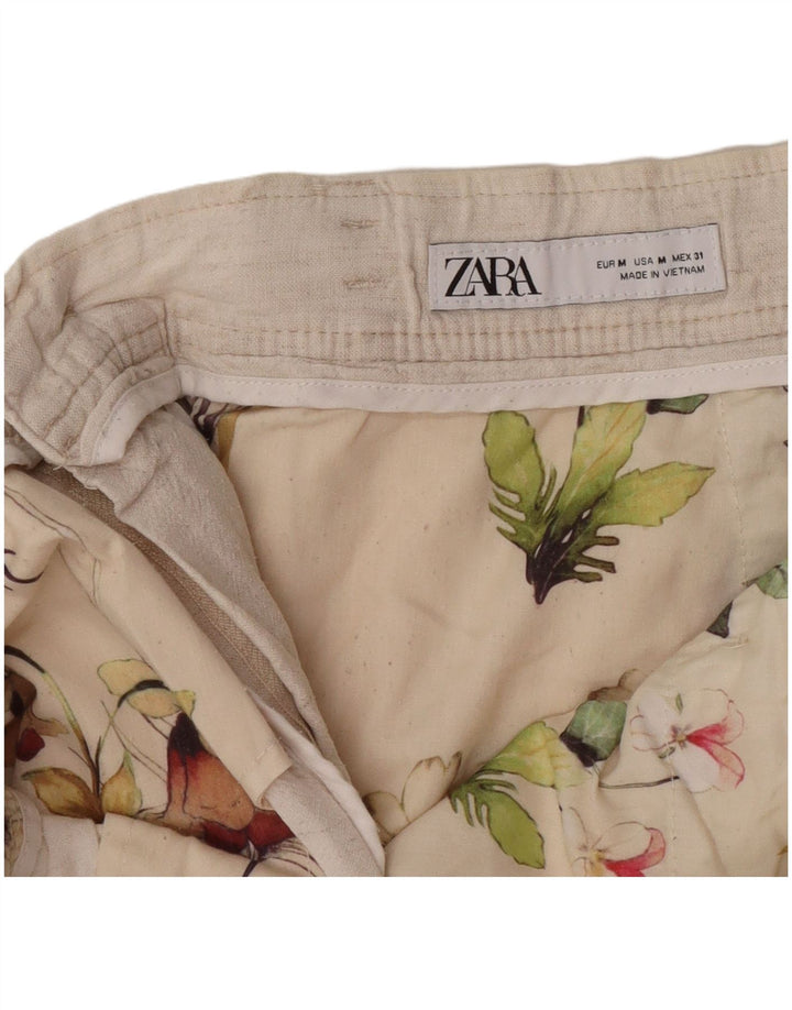 Zara Herre Chino Shorts Medium W32 Beige Linned