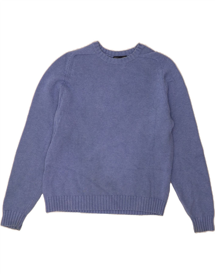 LANDS END Womens Regular Fit Crew Neck Jumper Sweater UK 10/12 Medium Blue Vintage Lands End and Second-Hand Lands End from Messina Hembry 