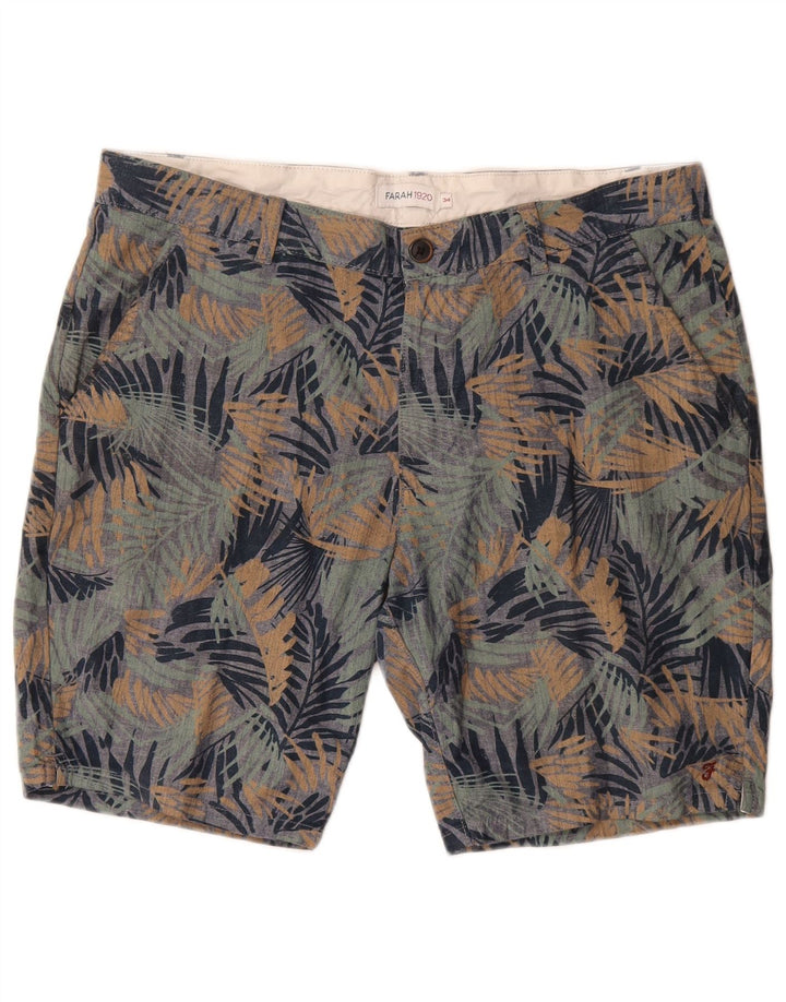 Farah Chino Shorts til mænd W34 store flerfarvede blomster bomuld
