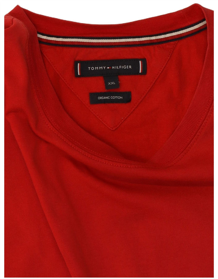 Tommy Hilfiger Dame T-Shirt Top 2XL Rød Bomuld