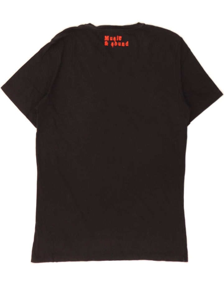 BENETTON Mens Graphic T-Shirt Top Medium Black Cotton Vintage Benetton and Second-Hand Benetton from Messina Hembry 