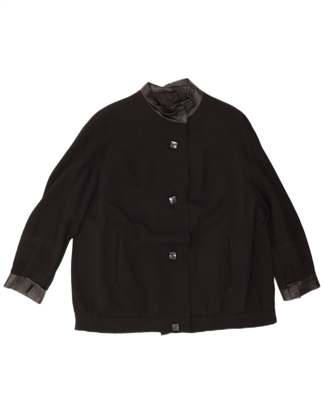 Vintage kvinde bomberjakke UK 18 XL Sort Colourblock