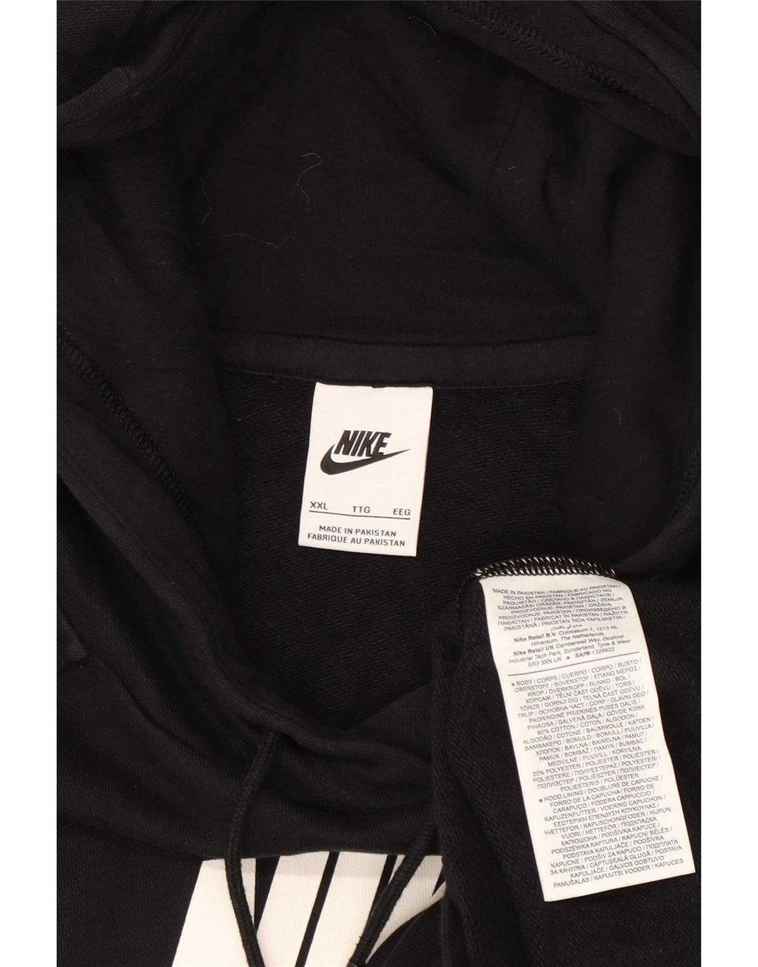 Nike grafisk hættetrøje til mænd 2XL sort bomuld