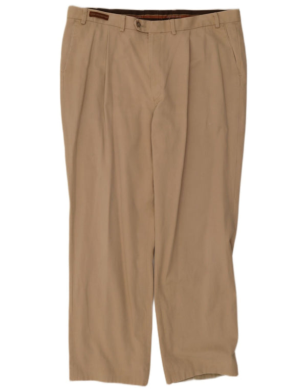 Marks & Spencer Herre Pegged Suit Bukser W40 L33 Beige Bomuld