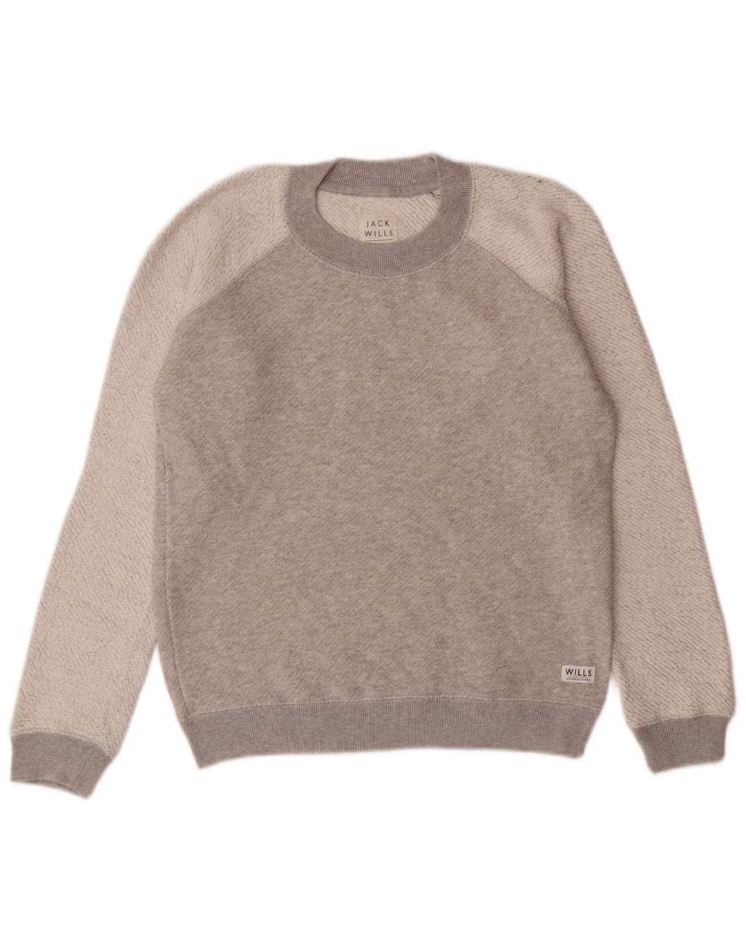 JACK WILLS Dame Sweatshirt Jumper UK 6 XS Grå Colourblock Bomuld