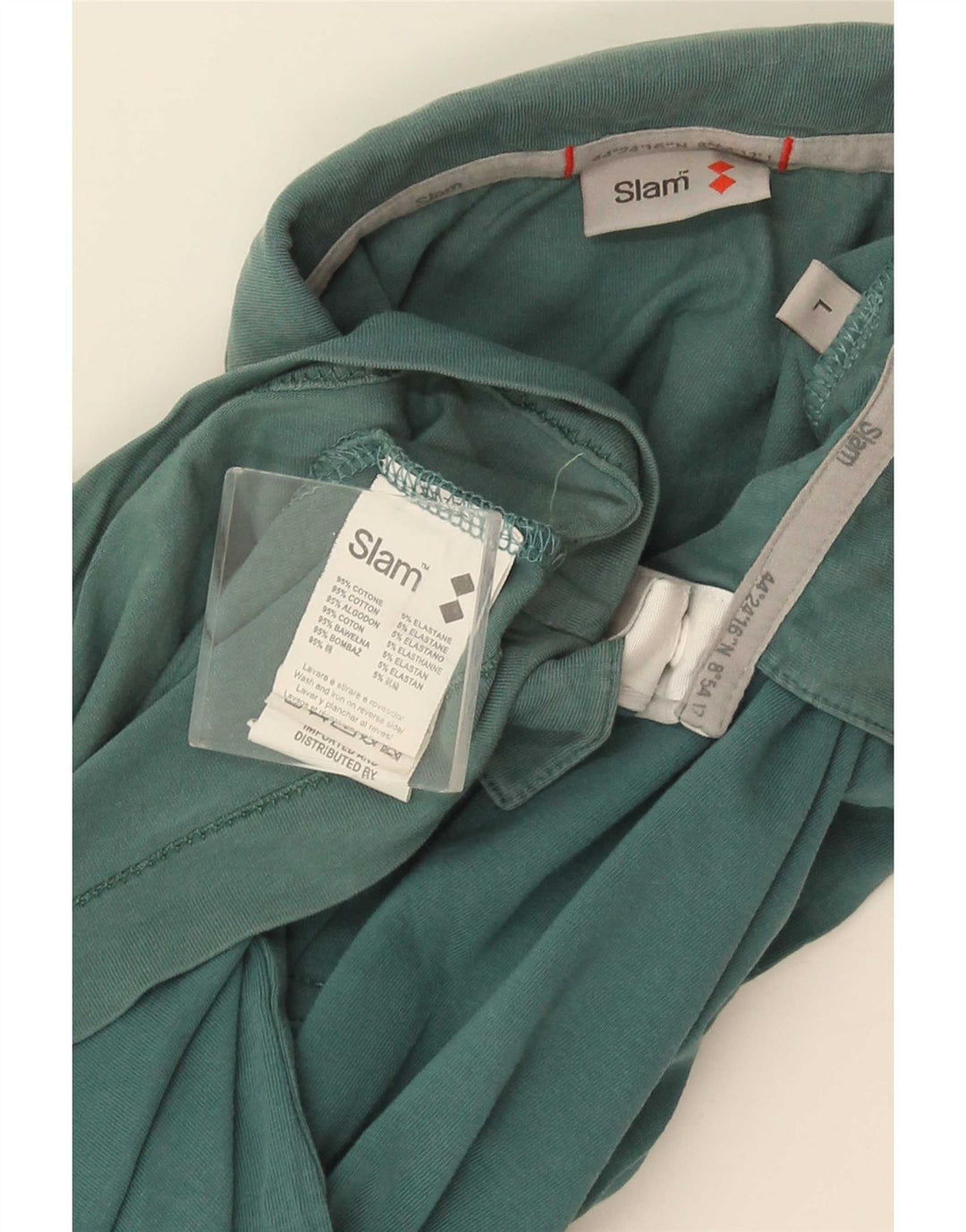 Slam Dame Polo Shirt UK 14 Stor Blå Bomuld
