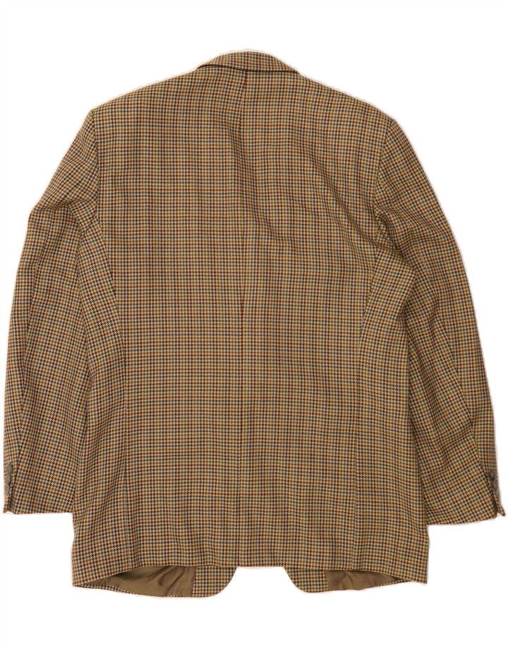 BUGATTI Mens 2 Button Blazer Jacket UK 40 Large Beige Houndstooth Wool Vintage Bugatti and Second-Hand Bugatti from Messina Hembry 