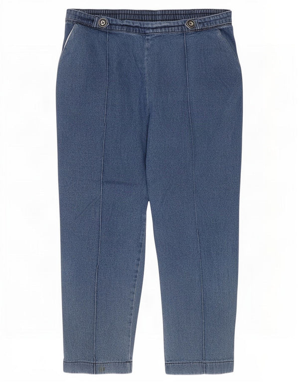 Marks & Spencer Womens Cropped Jeans UK 18 XL W36 L26 Blue Cotton