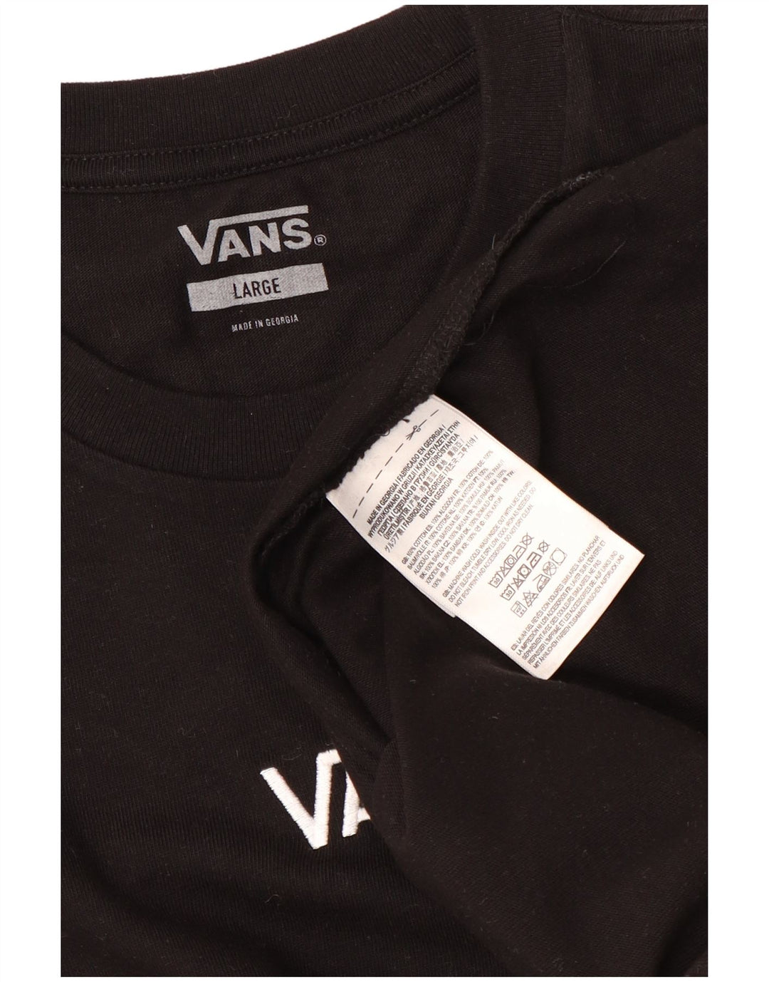 Vans Herre T-Shirt Top Stor Sort Bomuld
