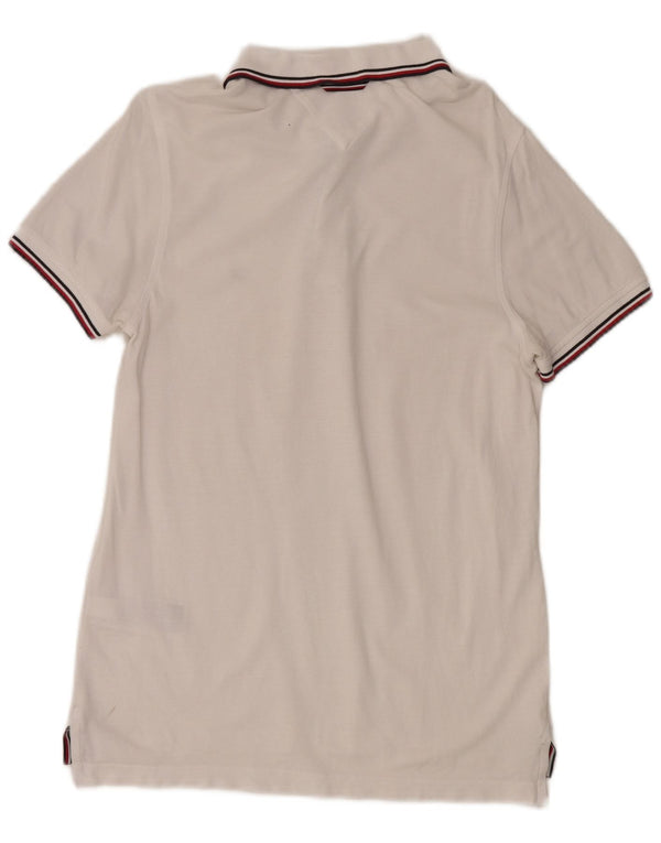 Tommy Hilfiger Mens Slim Fit Polo Shirt Small White Cotton