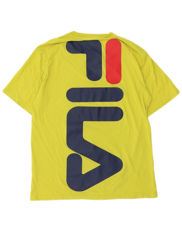 Fila Herre Grafisk T-Shirt Top Lille Grøn Bomuld