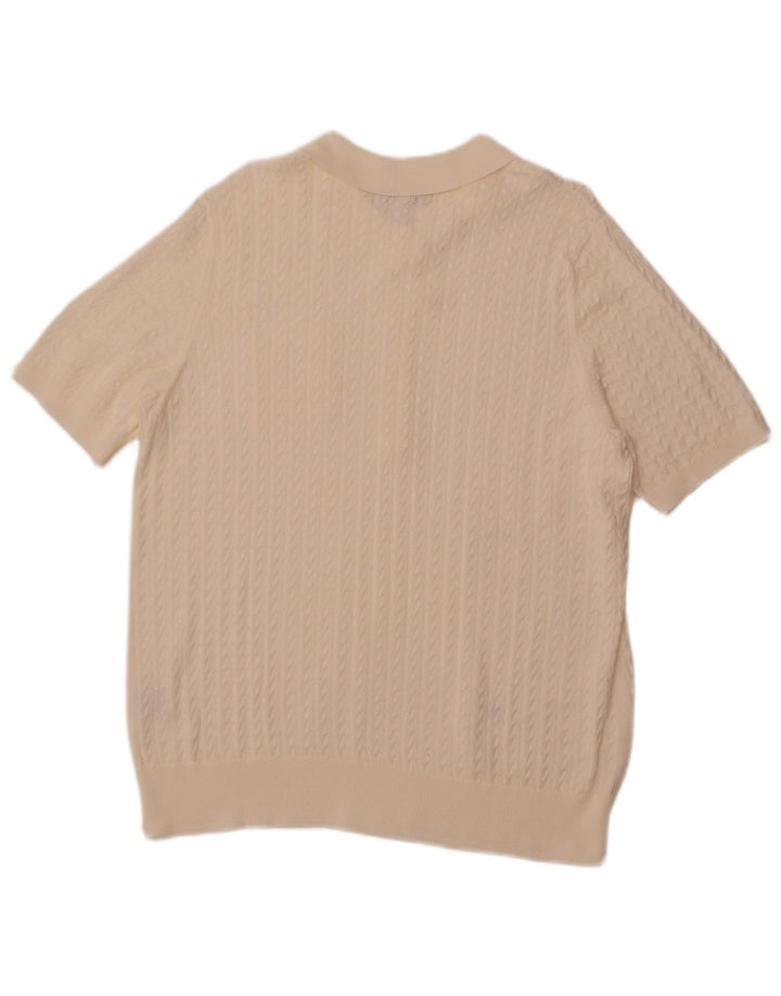 MONA Dame Kortærmet Polo Neck sweater EU 48 2XL Off White