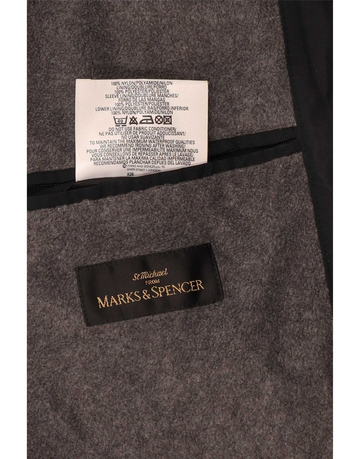 Marks & Spencer Herre Hooded Windbreaker Jacket UK 40 Large Black
