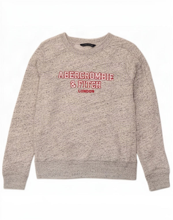 Abercrombie & Fitch Dame Sweatshirt Jumper UK 14 Medium Grey Flecked