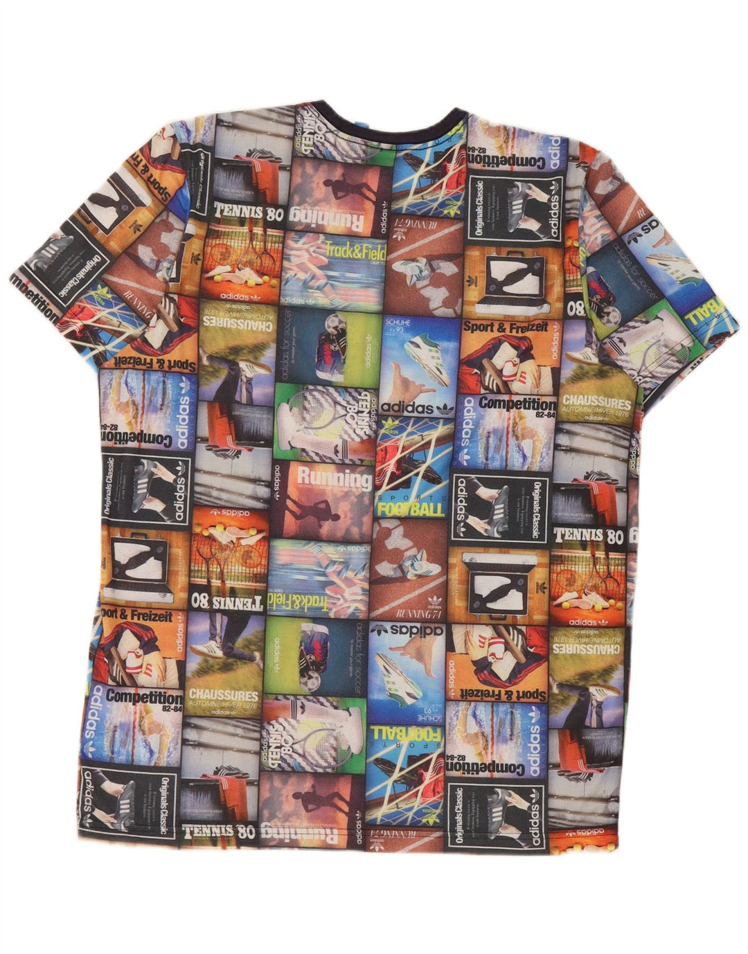 Adidas Herre grafisk T-shirt Top Stor flerfarvet Patchwork Polyester