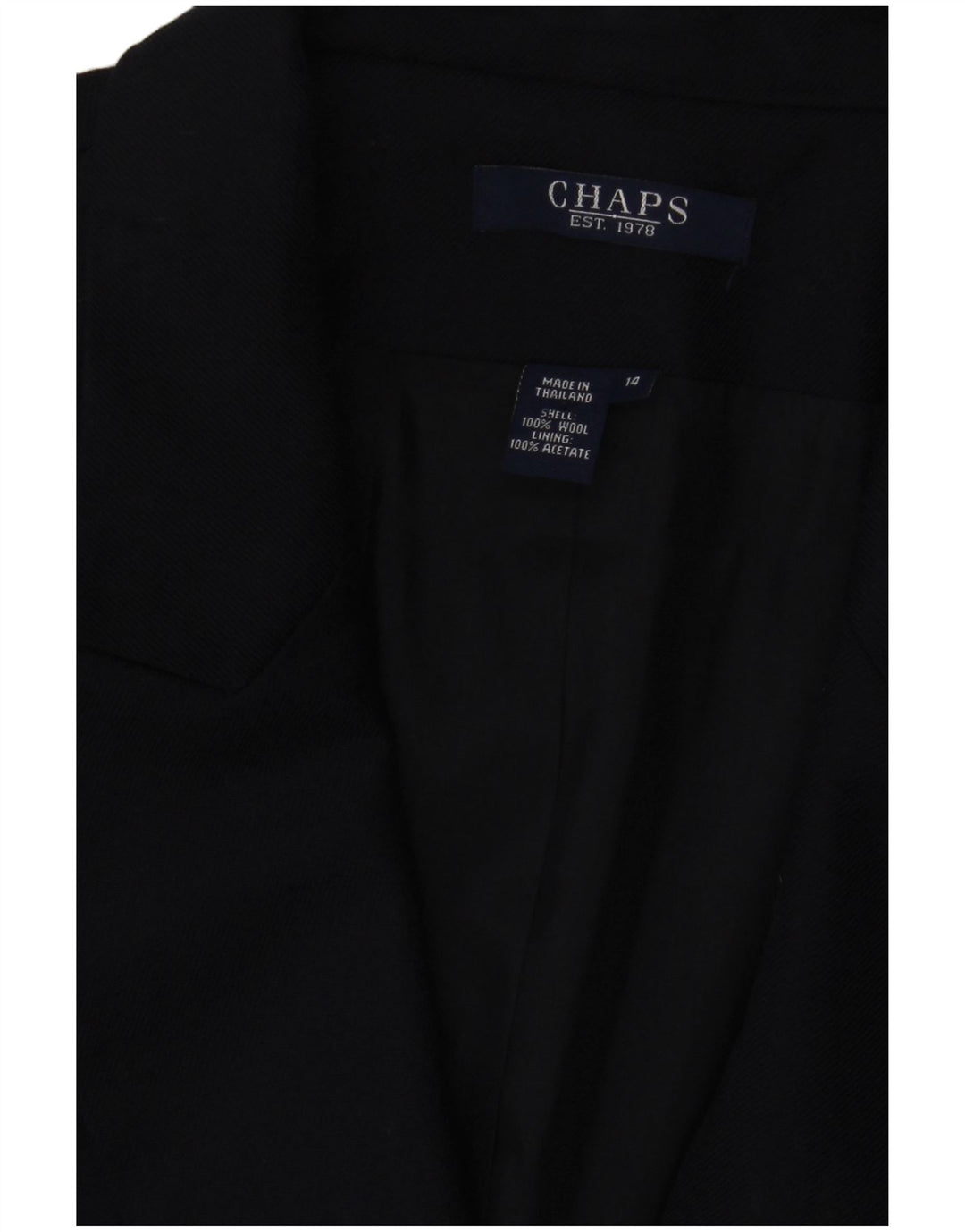 Chaps Dame dobbeltradet blazerjakke US 14 XL marineblå uld