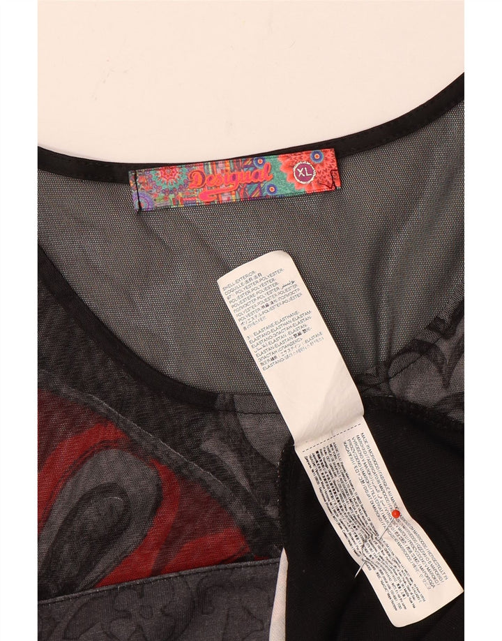 Desigual Kvinders Ærmeløs Skede Kjole UK 18 XL Grå Polyester