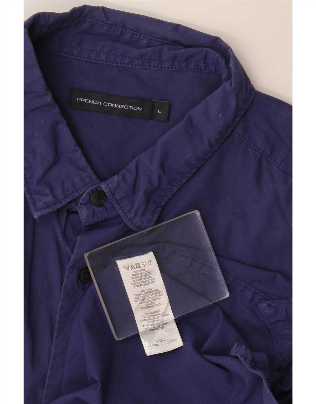 French Connection Herre Slim Fit skjorte Stor marineblå bomuld