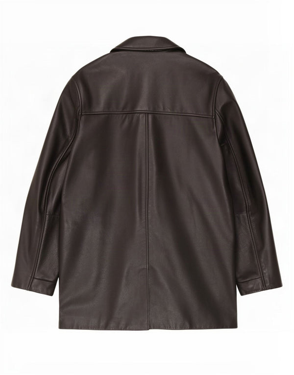 Banana Republic Mens Leather Coat UK 38 Medium Black