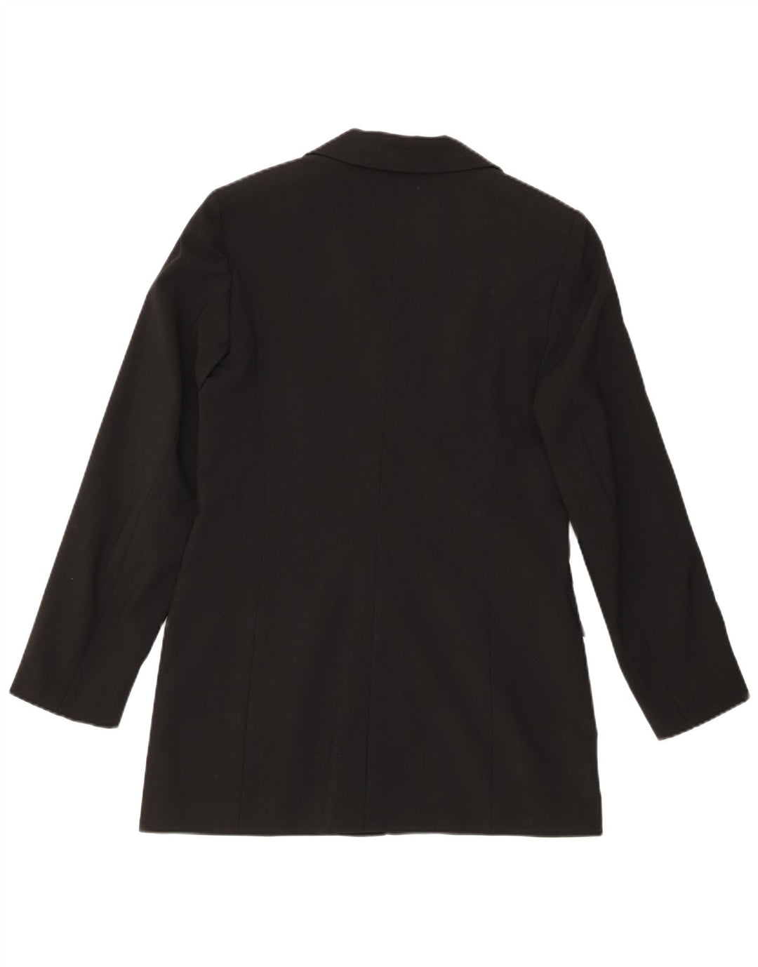 VINTAGE Dame Longline 3-knaps blazerjakke IT 46 Stor sort polyester