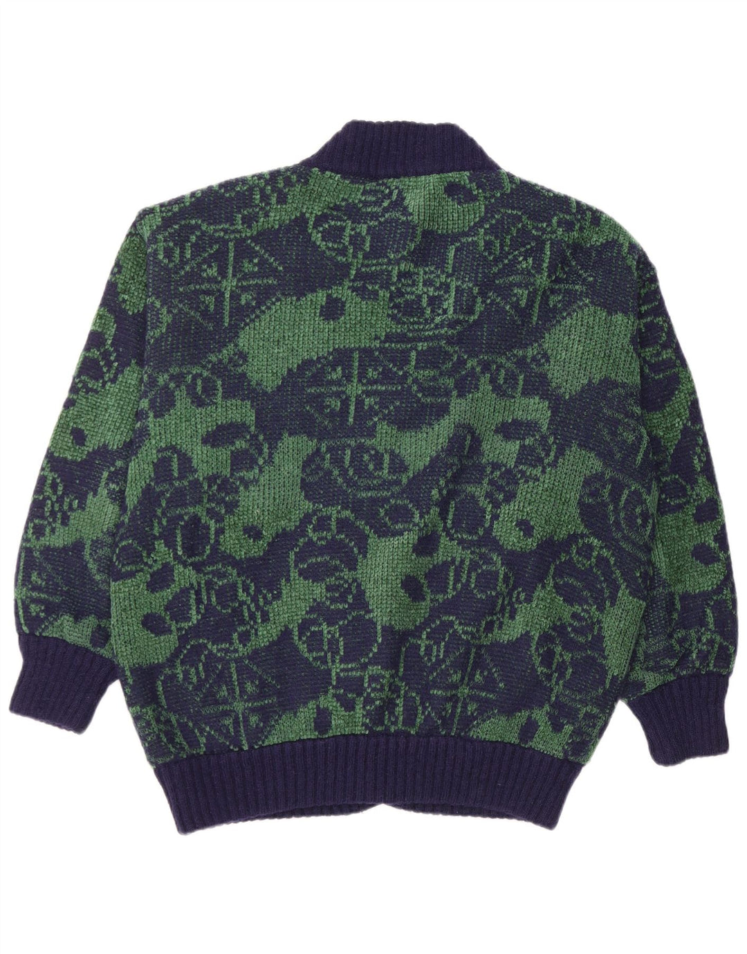 Marzia Herre Cardigan Sweater 2XL Marineblå Geometrisk