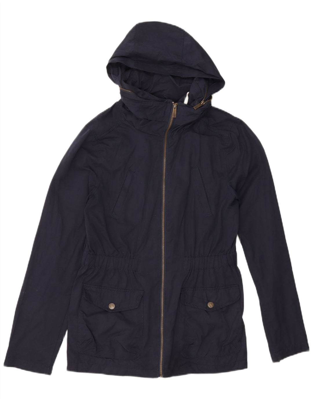 FAT FACE Dame Hooded Utility Jacket UK 10 Small Navy Blue Polyester