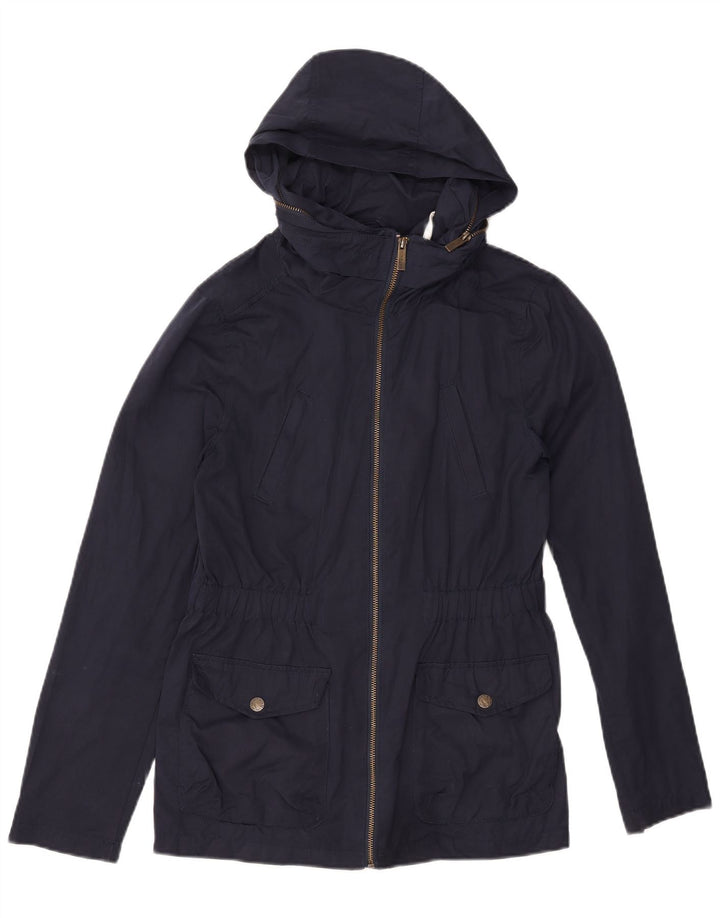 FAT FACE Dame Hooded Utility Jacket UK 10 Small Navy Blue Polyester